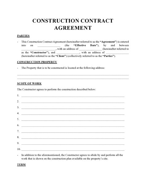 FREE 11+ Sample Construction Contractor Agreement Templates in MS Word