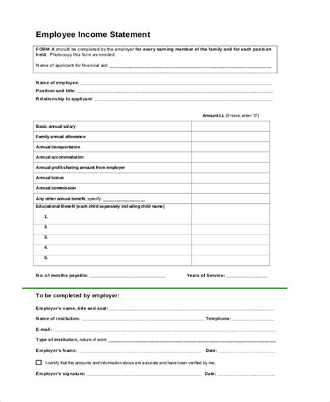 FREE 11+ Sample Employee Statement Forms in MS Word PDF Excel