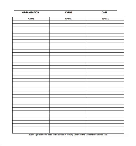 FREE 11+ Sample Event Sign In Sheet Templates in PDF MS Word
