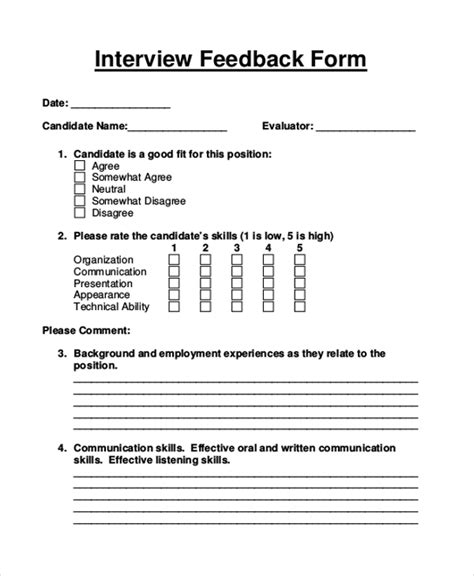 FREE 11+ Sample Feedback Forms in MS Word