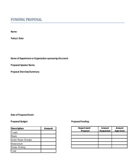 FREE 11+ Sample Funding Proposal Forms in PDF MS Word Excel