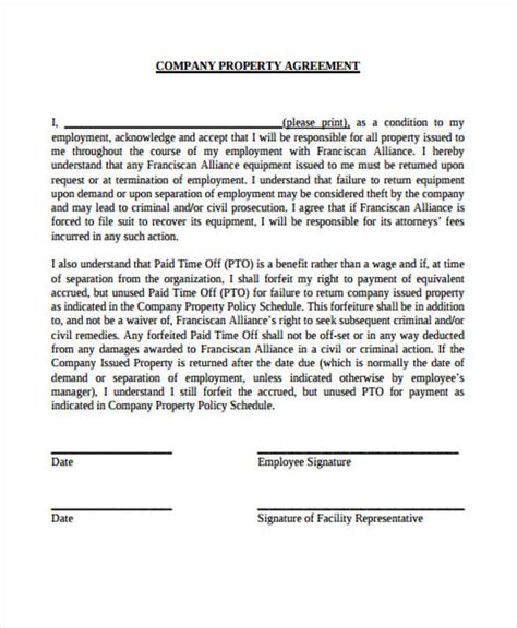 FREE 11+ Sample Property Agreement Forms in PDF MS Word