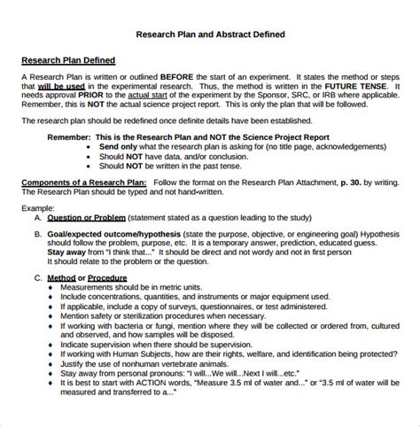 FREE 11+ Sample Research Plan Templates in MS Word PDF