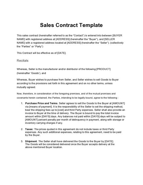 FREE 11+ Sample Sales Contract Agreement Templates in PDF MS Word