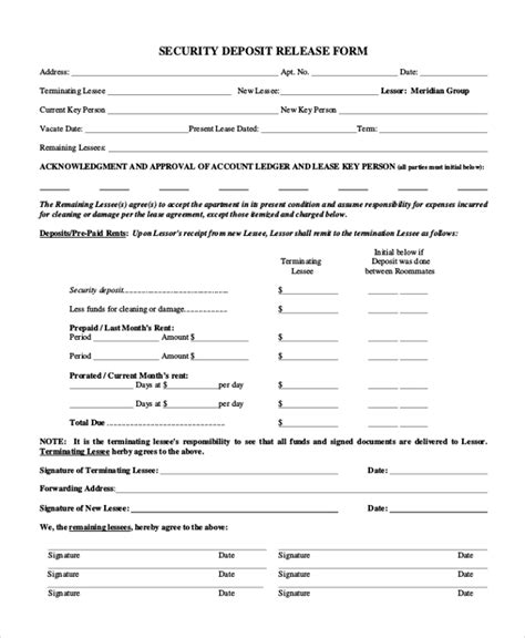FREE 11+ Sample Security Deposit Forms in PDF MS Word