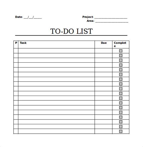 FREE 11+ Sample To Do Checklists in PDF MS Word Google Docs Pages