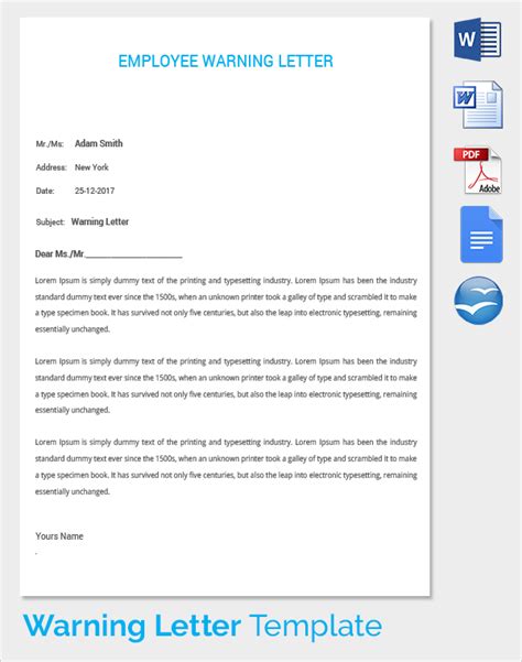 FREE 11+ Warning Letter Templates in Google Docs MS Word Pages PDF