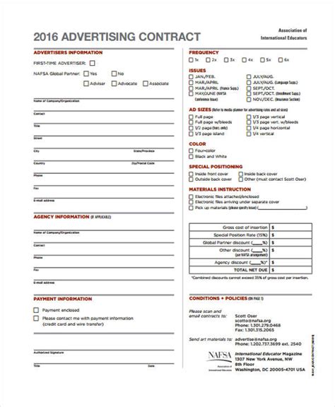 FREE 12+ Advertising Contract Templates in MS Word Pages PDF Google Docs Free & Premium
