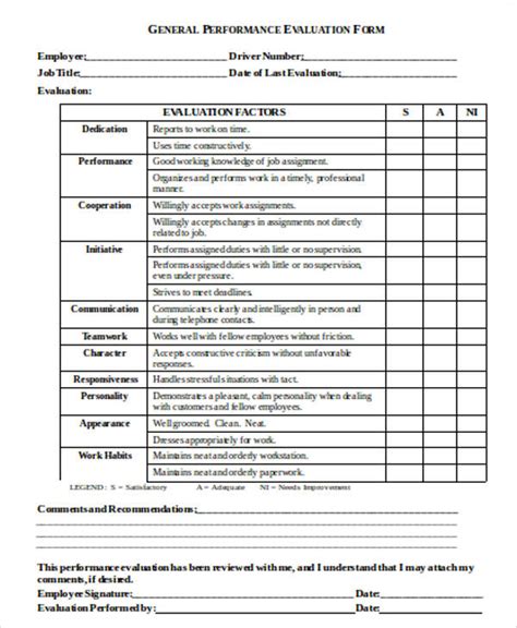 FREE 12+ Evaluation Form Samples in MS Word PDF