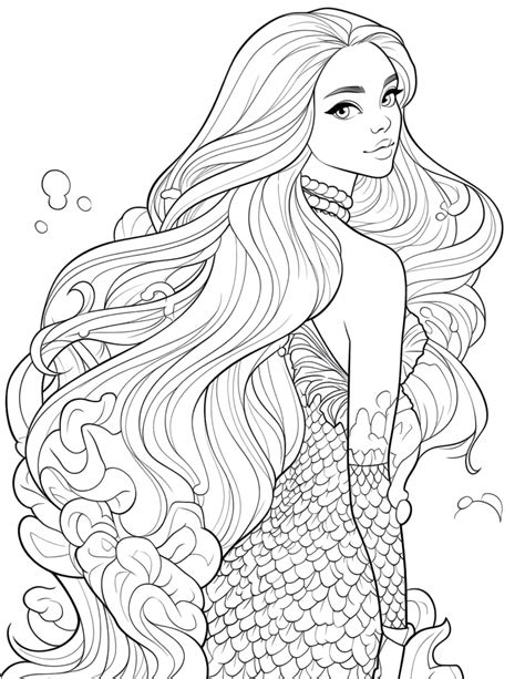 FREE 12+ Mermaid Coloring Pages in PSD AI