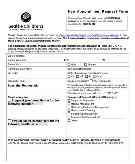 FREE 12+ Sample Appointment Request Forms in MS Word PDF