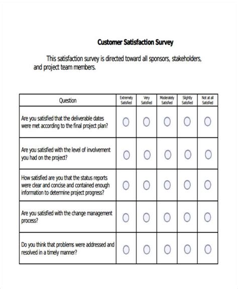 FREE 12+ Sample Customer Satisfaction Survey Forms in PDF MS Word Excel