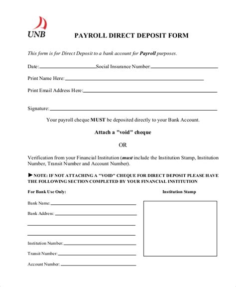 FREE 12+ Sample Direct Deposit Forms in PDF MS Word Excel