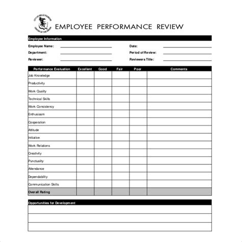 FREE 12+ Sample Employee Appraisal Forms in PDF Word Excel