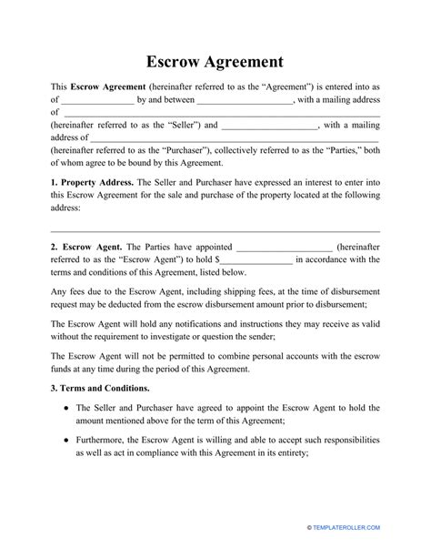 FREE 12+ Sample Escrow Agreement Templates in Google Docs MS Word Pages PDF