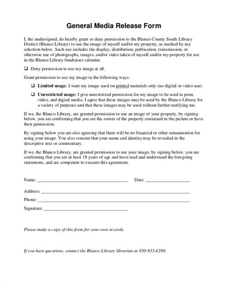 FREE 12+ Sample Media Release Forms in MS Word PDF Excel
