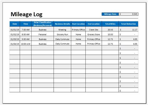 FREE 12+ Sample Mileage Log Forms in MS Word MS Excel