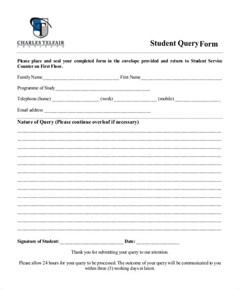 FREE 12+ Sample Query Forms in PDF MS Word