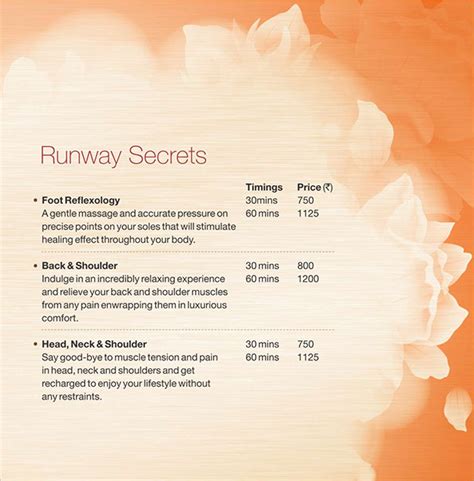 FREE 12+ Sample Spa Menu Templates in PDF PSD
