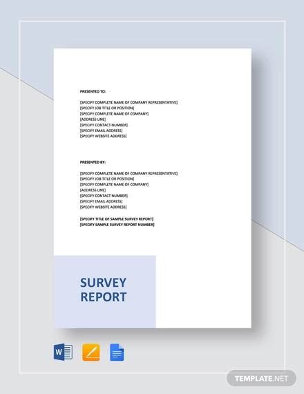 FREE 12+ Sample Survey Report Templates in MS Word PDF