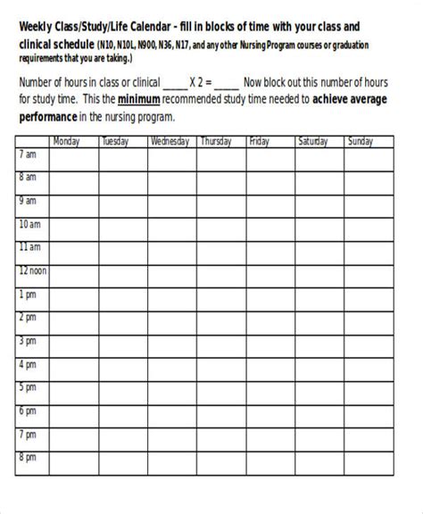 FREE 12+ Schedule Samples in MS Word