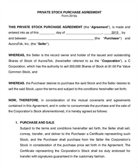 FREE 12+ Stock Purchase Agreement Forms in PDF MS Word