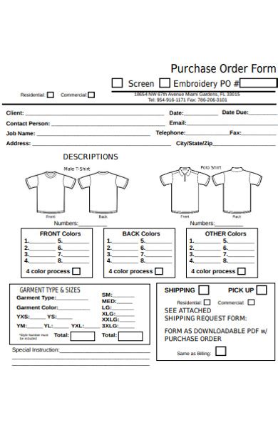 FREE 12+ TShirt Order Forms in MS Word PDF Excel