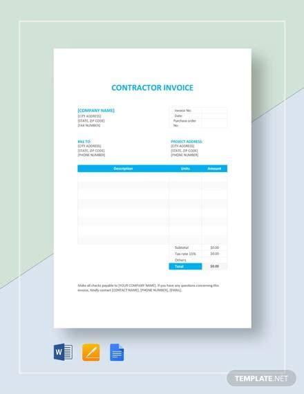 FREE 13+ Contractor Invoice Samples in PDF MS Word Excel