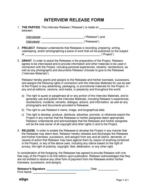 FREE 13+ Interview Release Forms in PDF MS Word