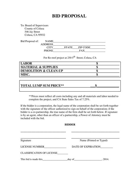 FREE 13+ Sample Bid Proposal Templates in PDF MS Word Excel Pages