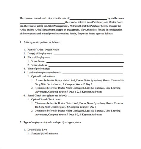 FREE 14+ Performance Contract Templates in PDF MS Word Google Docs Apple Pages