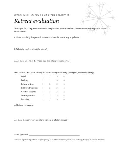 FREE 14+ Retreat Evaluation Forms in PDF