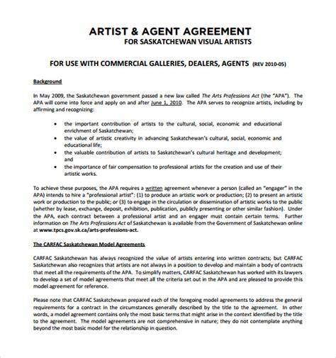 FREE 14+ Sample Artist Contract Templates MS Word Google Docs PDF Pages