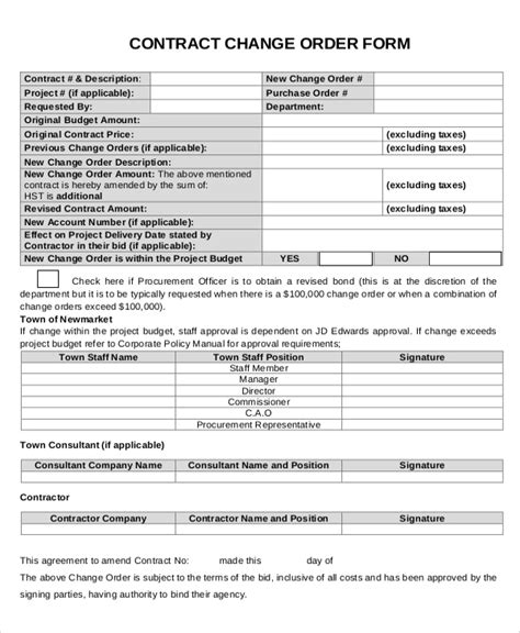 FREE 14+ Sample Change Order Forms in MS Word PDF Google Docs Pages Numbers