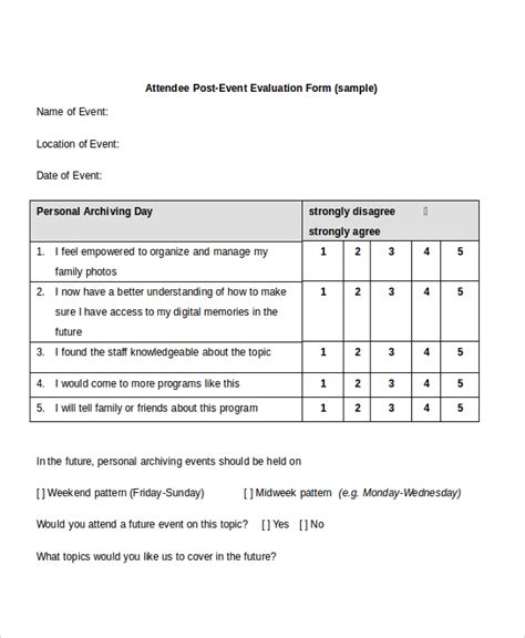 FREE 14+ Sample Event Evaluation Forms in PDF MS Word Excel