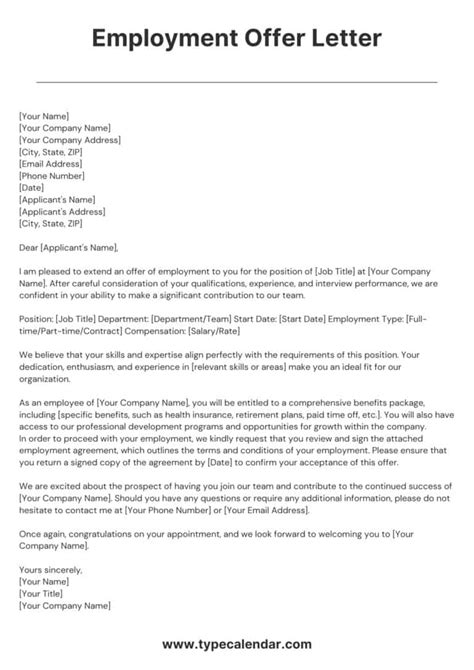FREE 14+ Sample Letters For Employment in PDF Google