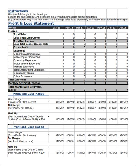 FREE 14+ Sample Profit and Loss Statement Templates in PDF Excel MS