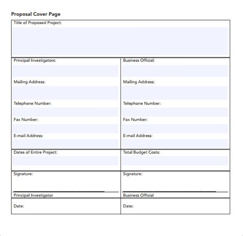 FREE 14+ Sample Proposal Cover Page Templates in PDF MS Word