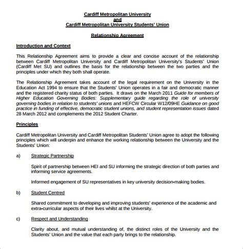 FREE 14+ Sample Relationship Agreement Templates in PDF MS Word