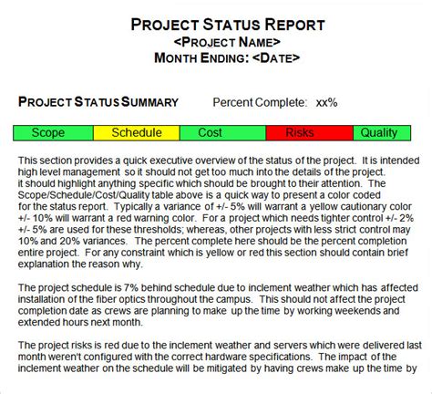 FREE 14+ Sample Useful Project Status Report Templates in Google Docs