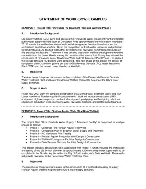 FREE 14+ Statement of Work Samples & Templates in PDF MS Word