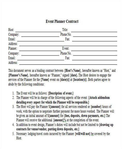 FREE 15+ Event Contract Templates in MS Word Google Docs Apple Pages PDF
