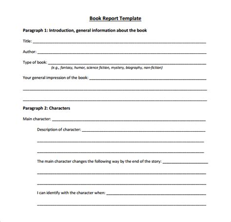 FREE 15+ Sample Book Report Templates in MS Word Google Docs Apple