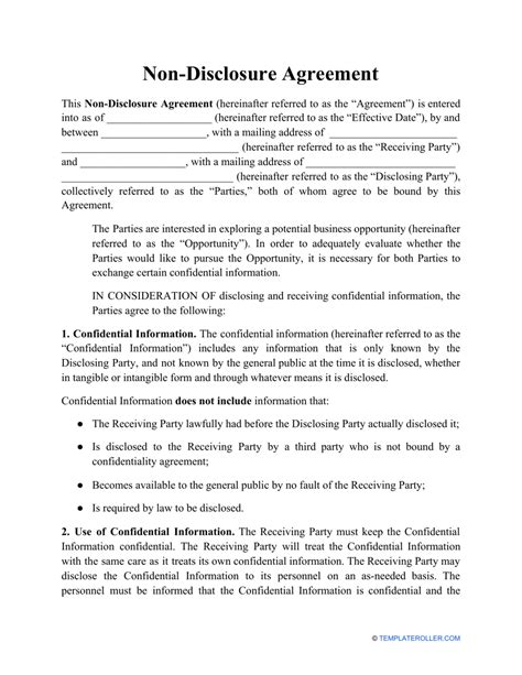 FREE 15+ Sample Non Disclosure Agreement Templates in PDF MS Word