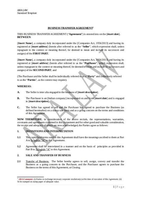 FREE 16+ Agreement of Transfer Templates in PDF MS Word Google Docs