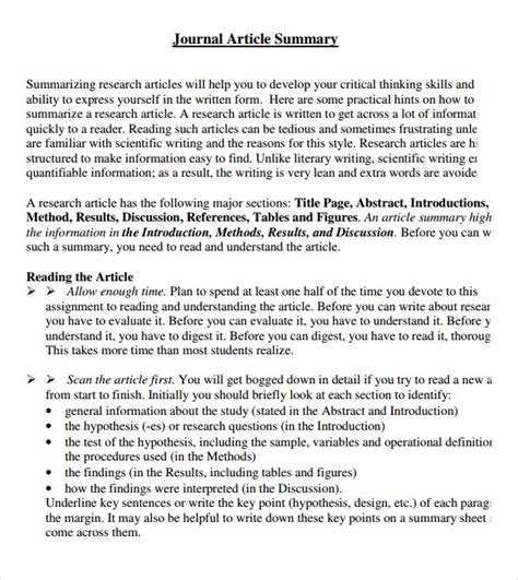 FREE 16+ Article Summary Samples in PDF MS Word