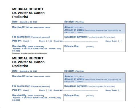 FREE 16+ Doctors Receipt Templates in PDF MS Word