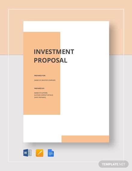 FREE 16+ Investment Proposal Templates in PDF MS Word Google Docs