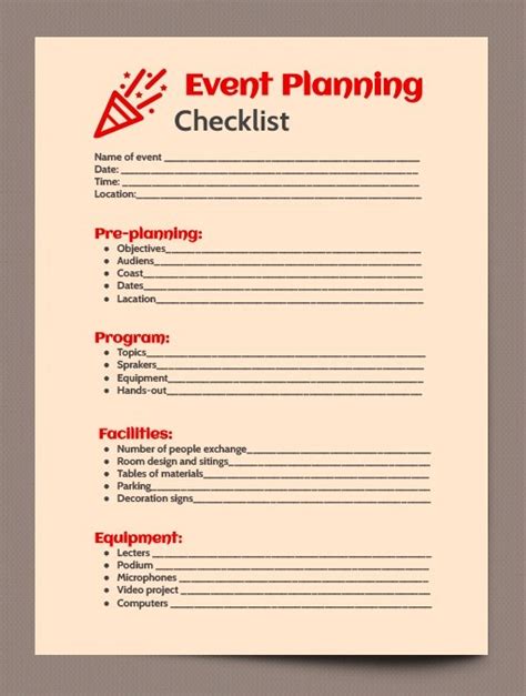 FREE 16+ Sample Event Planning Checklist Templates in Google Docs MS Word Pages PDF
