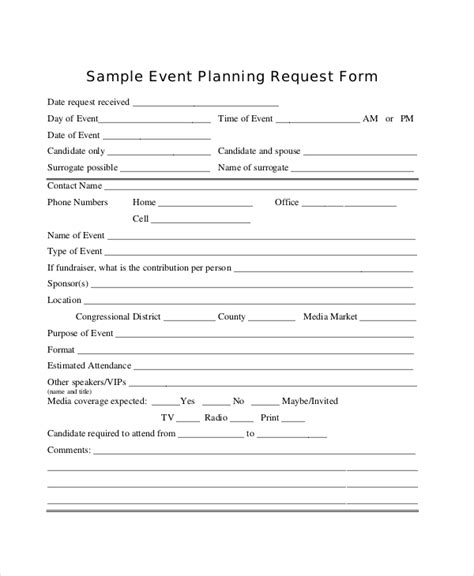 FREE 16+ Sample Event Request Forms in PDF Excel Word